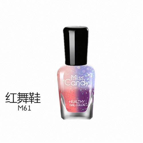 MissCandy健康指彩M61红舞鞋/光温变粉与蓝